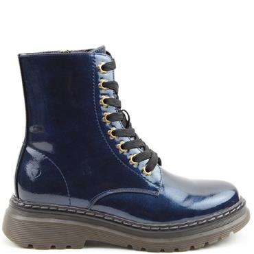 HEAVENLY FEET WOMENS ANKLE BOOT - NAVY PATENT